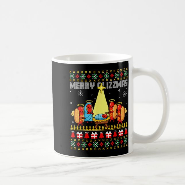 Merry Glizzmas Ugly Christmas Sweaters Hot Dogs Xm Kaffeetasse (Rechts)