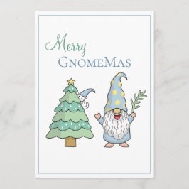 Merry GnomeMas Christmas Tree Gnome Holiday Card
