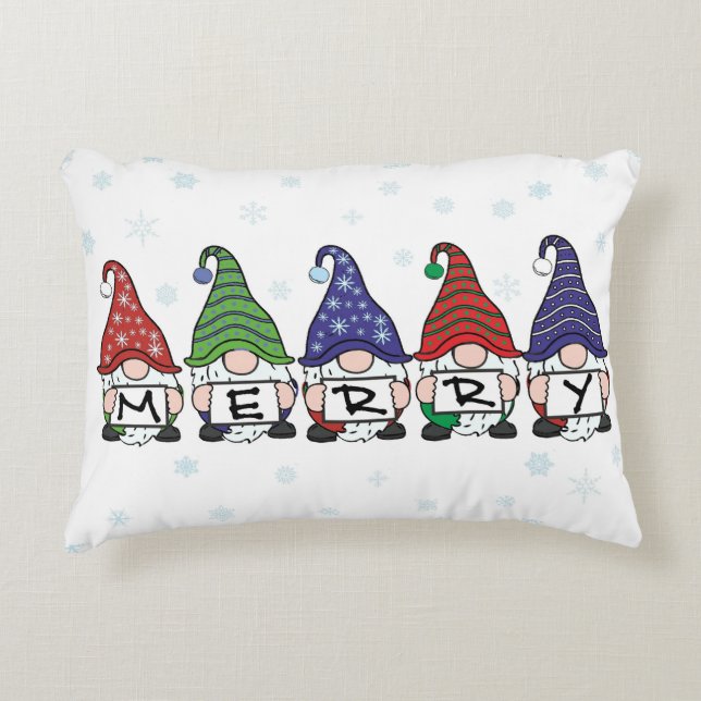 Merry Gnomes Dekokissen (Vorderseite)