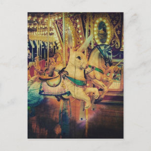 Merry Go Round Animals Grunge Postkarte