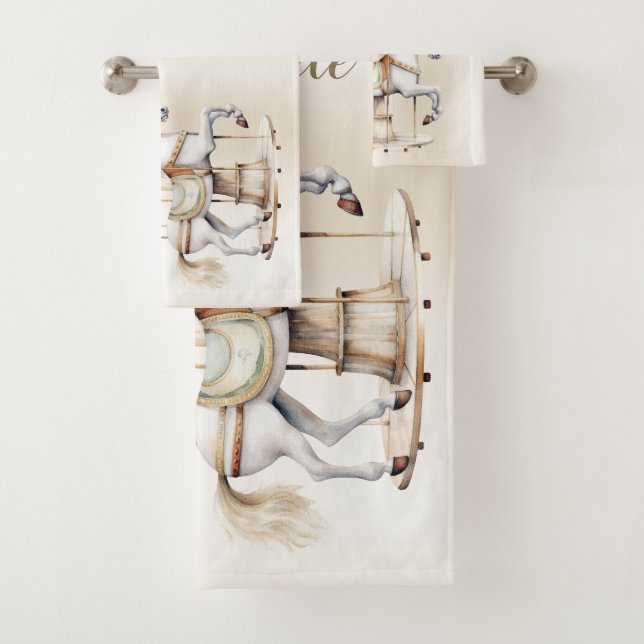 Merry Go Round Circus Karneval Schönes Niedlich Badhandtuch Set (Insitu)