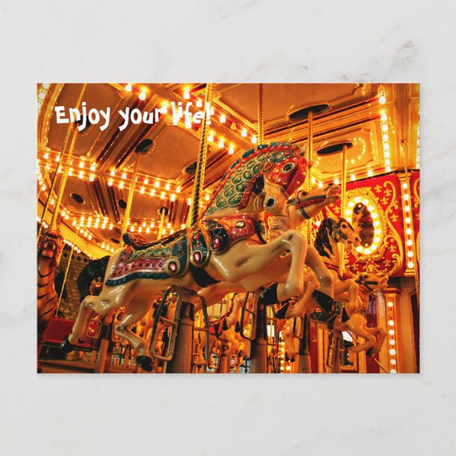 Merry go Round Feiertagspostkarte (Vorderseite)
