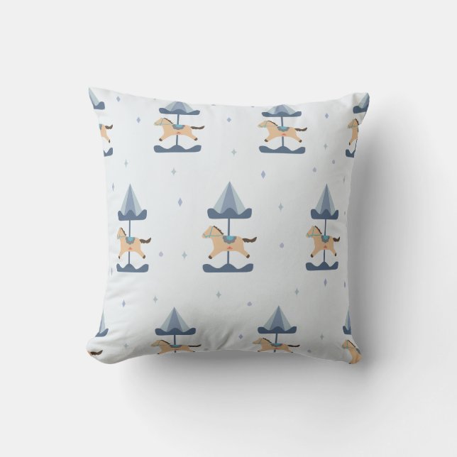 Merry Go Round For Kid & Nursery Baby Throw Pillow Kissen (Vorderseite)