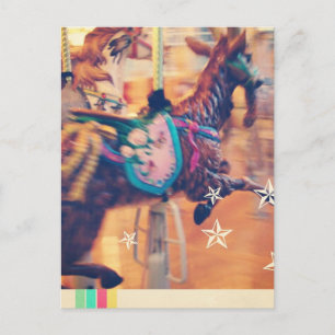 Merry Go Round Goat Feiertagspostkarte