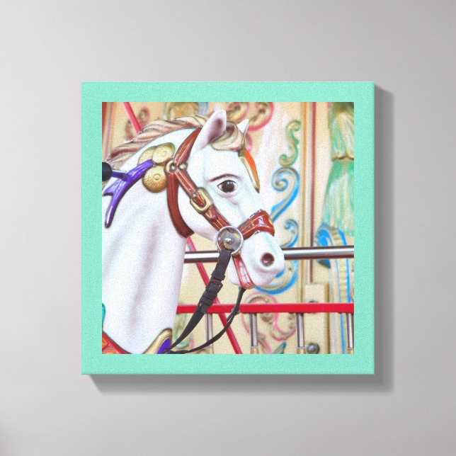 Merry-go-round Painted Horse Leinwand 16 in einer  (Vorderseite)