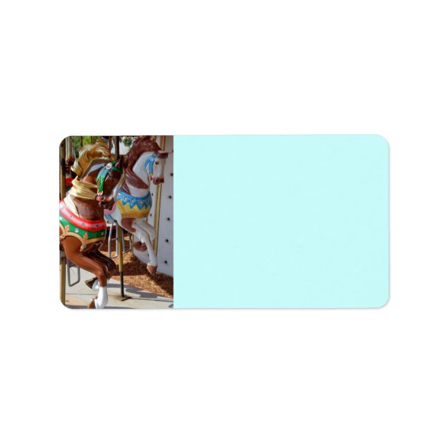 Merry-Go-Round-Pferde Adressaufkleber (Vorne)