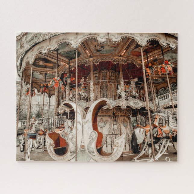 Merry-Go-Round Sacred Heart Montmartre Paris Puzzle (Horizontal)