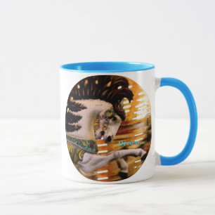 Merry Go Runde Pferdemalerei Traum Tasse