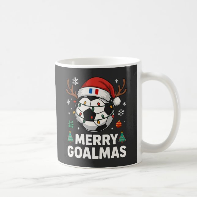 Merry Goalmas France - Funny Soccer Christmas Kaffeetasse (Rechts)