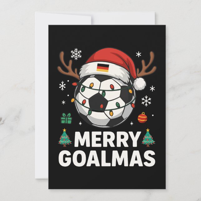 Merry Goalmas - Funny Soccer Christmas Einladung (Vorderseite)
