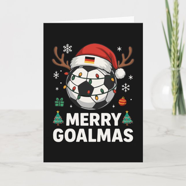 Merry Goalmas - Funny Soccer Christmas Karte (Vorderseite)