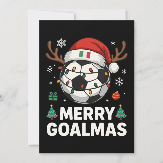 Merry Goalmas Italy - Funny Soccer Christmas Einladung (Vorderseite)