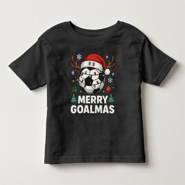 Merry Goalmas Italy - Funny Soccer Christmas Kleinkind T-shirt (Vorderseite)
