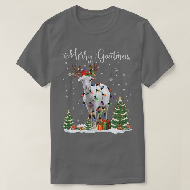 Merry Goatmas Goat Christmas Reindeer Santa Premiu T-Shirt (Design vorne)