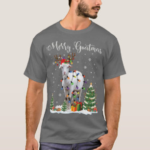 Merry Goatmas Goat Christmas Reindeer Santa Premiu T-Shirt