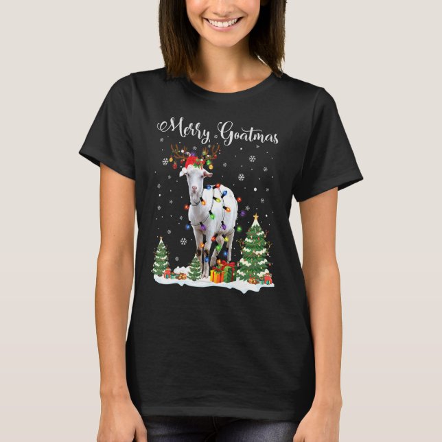 Merry Goatmas Goat Christmas Reindeer T-Shirt (Vorderseite)
