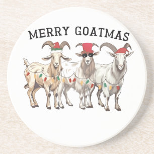 Merry Goatmas Tierziege Lover Frohe Weihnachten Getränkeuntersetzer