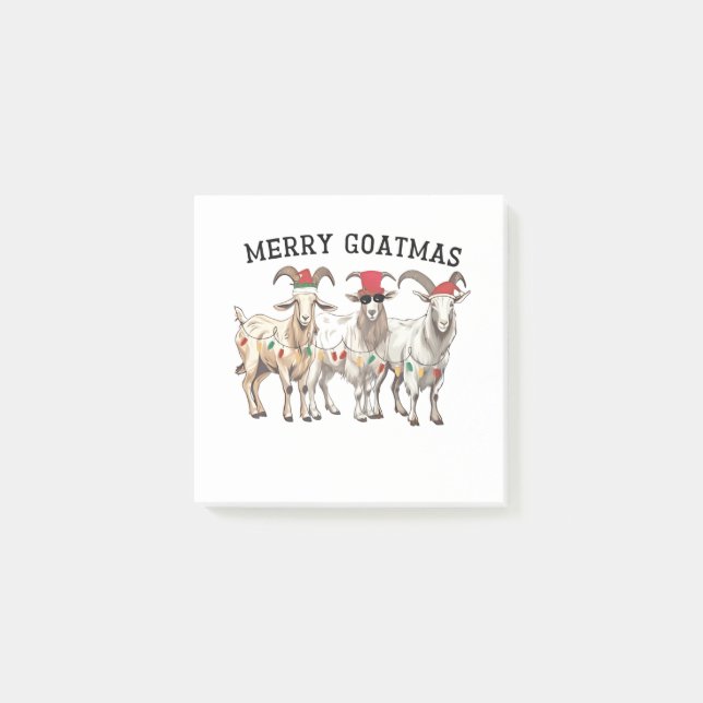 Merry Goatmas Tierziege Lover Frohe Weihnachten Post-it Klebezettel (Vorderseite)