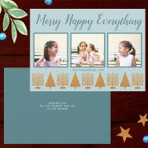 Merry Gold Blue Simple 3 Foto Collage