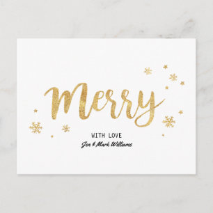 Merry (Gold) Feiertagspostkarte