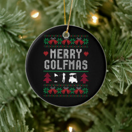 Merry Golfmas Golf Golfing Golfer Ugly Weihnachten Keramik Ornament