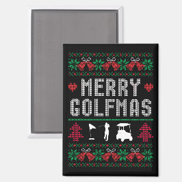 Merry Golfmas Golf Golfing Golfer Ugly Weihnachten Magnet