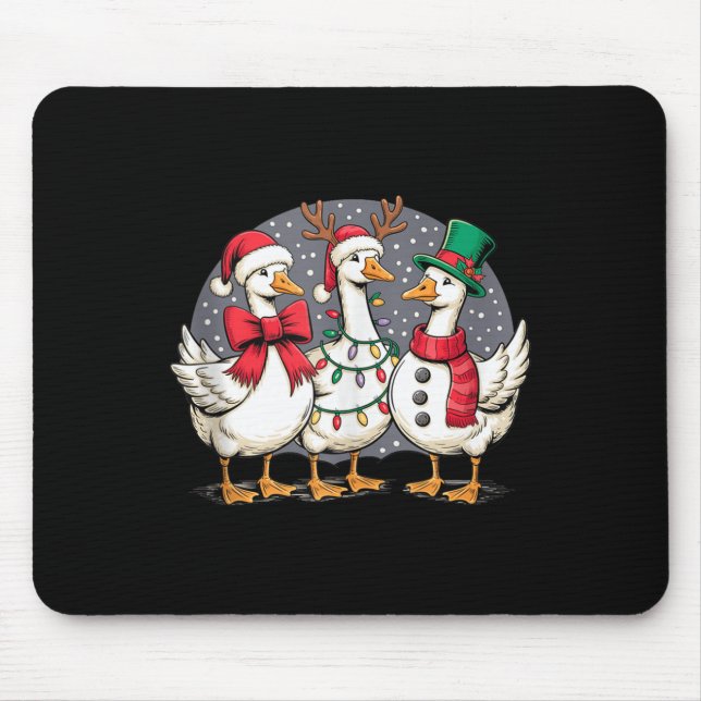 Merry Goose Funny Christmas Silly Humor Family Chr Mousepad (Vorne)