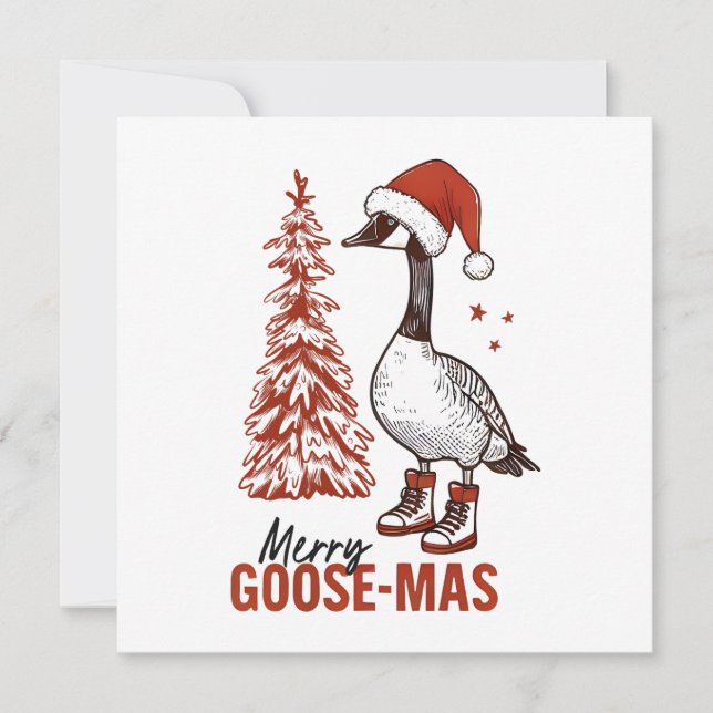Merry Goose-Mas Feiertagskarte (Vorderseite)