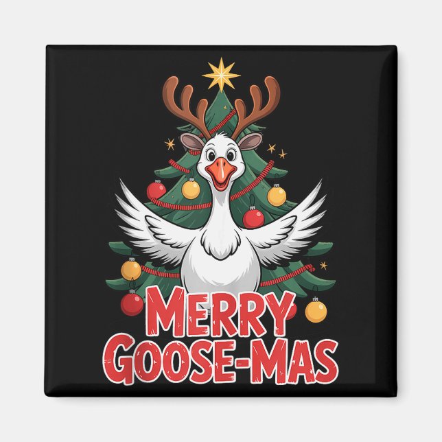Merry Goose-mas Reindeer Antlers Funny Christmas G Magnet (Vorne)