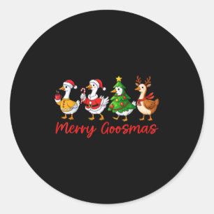 Merry Goosemas Albern Goose Funny Xmas Wo Runder Aufkleber