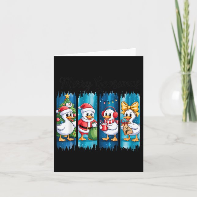 Merry Goosemas Christmas Cheer Festive Ducks  Karte (Vorderseite)