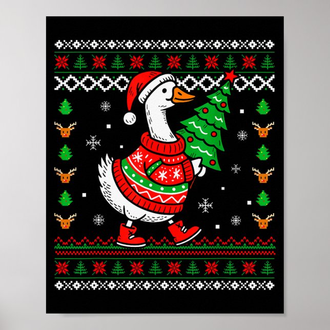 Merry Goosemas Christmas Funny Family Ugly Xmas Me Poster (Vorne)