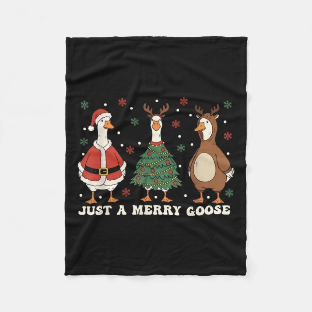 Merry Goosemas Santa Christmas Matching Family Chr Fleecedecke (Vorderseite)