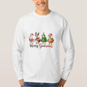 Merry Goosemas Weihnachtsgötchen Weihnachtsmannmüt T-Shirt