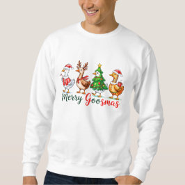 Merry Goosmas Christmas Funny Goose Tri-Blend Shir Sweatshirt