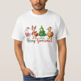 Merry Goosmas Christmas Funny Goose Tri-Blend Shir T-Shirt