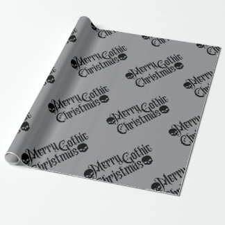 Merry Gothic Weihnachts-Schädelpapier Geschenkpapier
