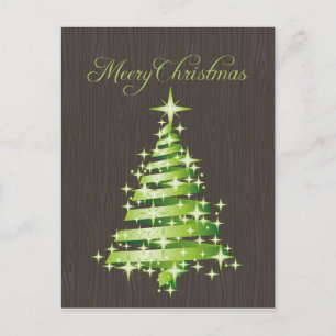 Merry Green Christmas Postcard Feiertagspostkarte
