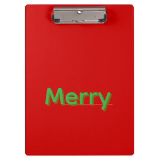 Merry Green Name on Red Klemmbrett