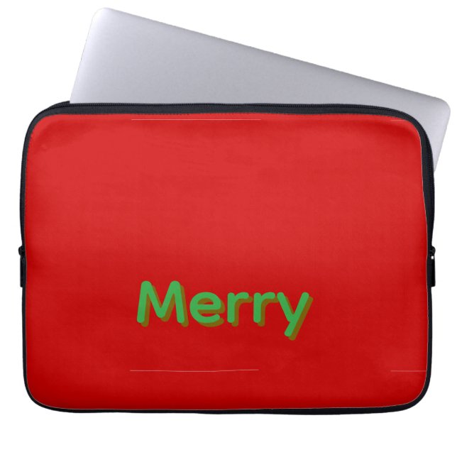 Merry Green Name on Red Laptopschutzhülle (Vorderseite)