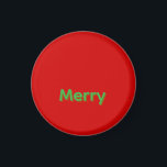 Merry Green Name on Red Magnet<br><div class="desc">Merry Green Name on Red Christmas</div>