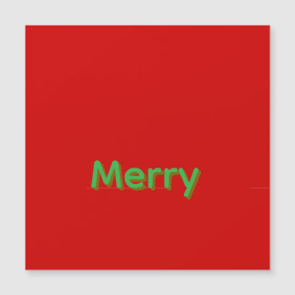 Merry Green Name on Red Magnetkarte