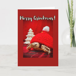 Merry Grinchmas Baby Sulcata Schildkröte in einem  Karte