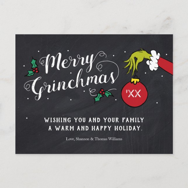 Merry Grinchmas | Grinch Holiday Postkarte (Vorderseite)