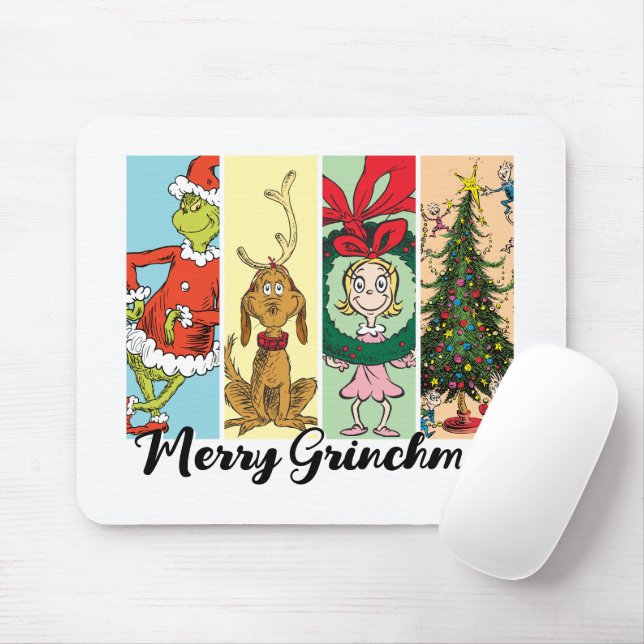 Merry Grinchmas Holiday Collage Mousepad (Mit Mouse)
