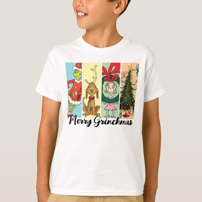 Merry Grinchmas Holiday Collage T-Shirt (Vorderseite)