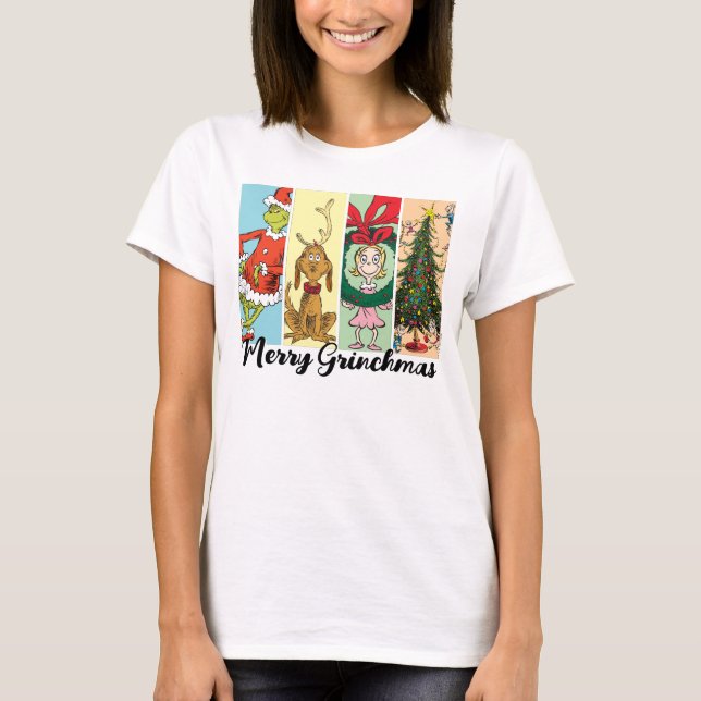 Merry Grinchmas Holiday Collage T-Shirt (Vorderseite)
