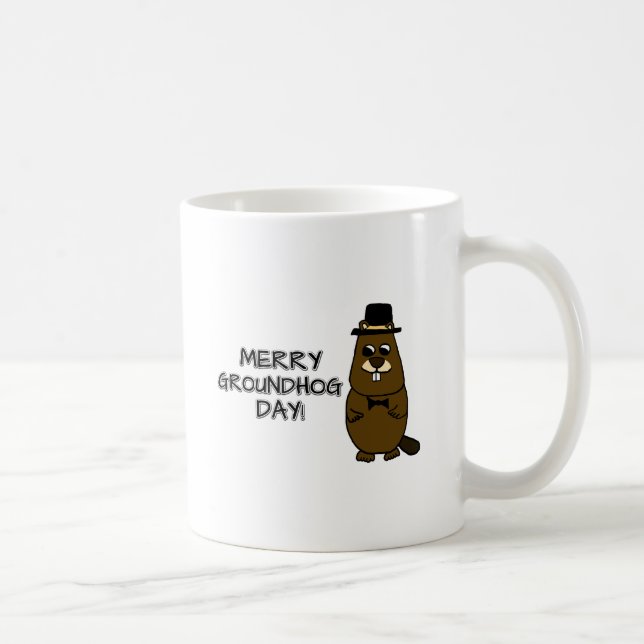 Merry Groundhog Day Kaffeetasse (Rechts)