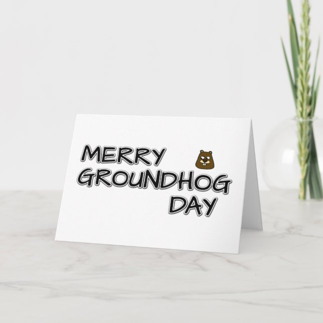 Merry Groundhog Day Karte (Vorderseite)