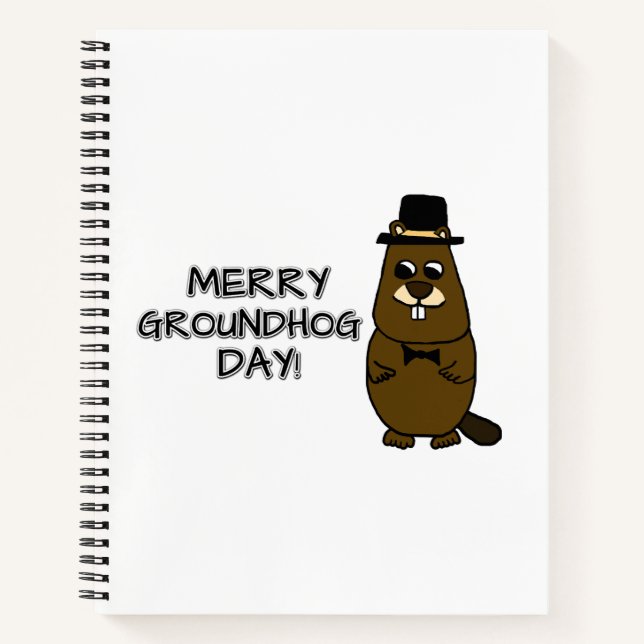 Merry Groundhog Day Notizbuch (Vorderseite)